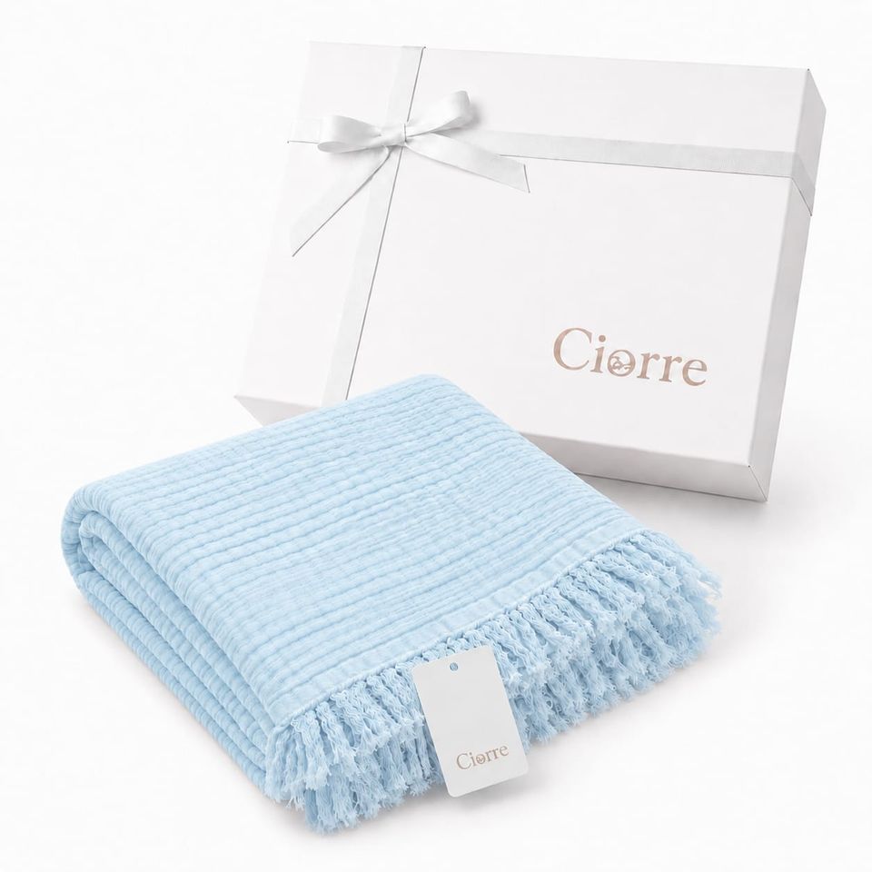 Bebek Battaniyesi 4Muslin Blanket Blue 0-3 ay — CIORRE (2. görsel)