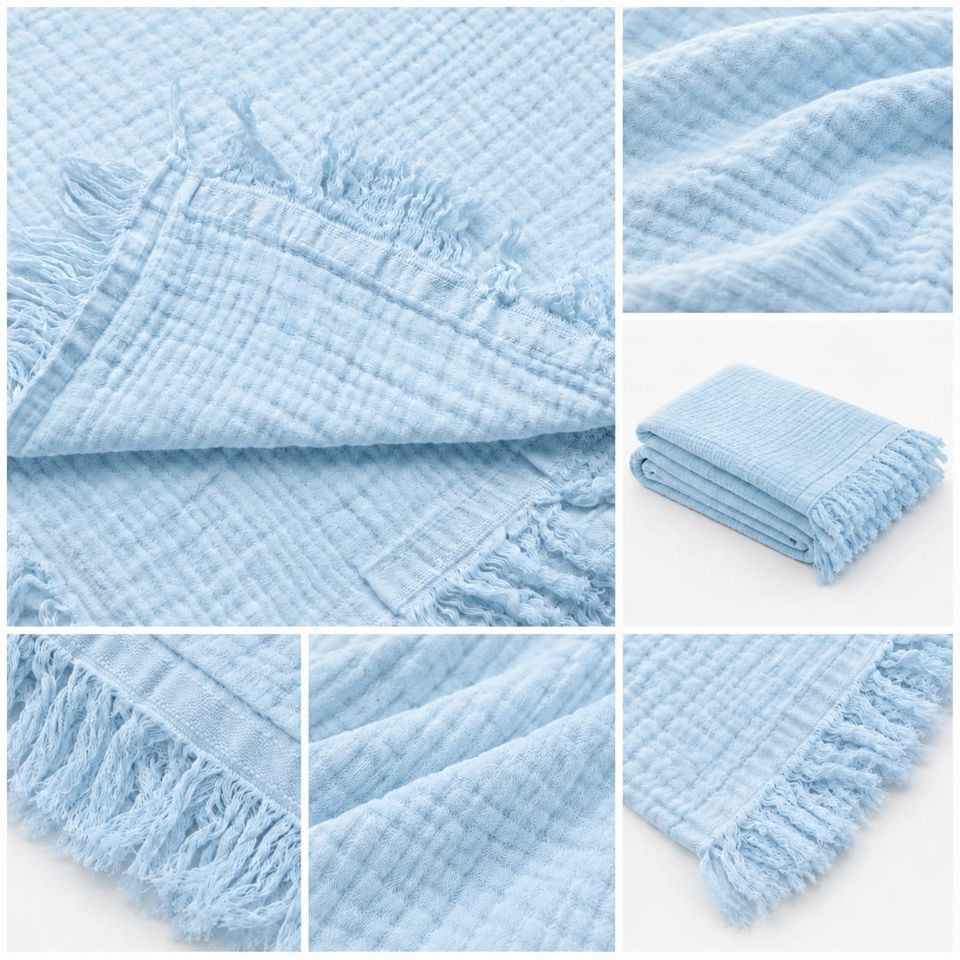 Bebek Battaniyesi 4Muslin Blanket Blue 0-3 ay — CIORRE (4. görsel)